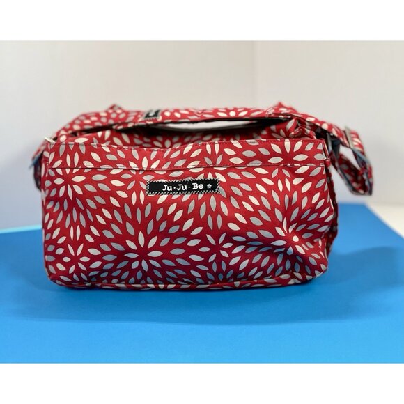 Ju-Ju-Be Diaper Bag in Scarlet Petals Floral Print  Adjustable Strap Unisex EUC - Picture 1 of 16